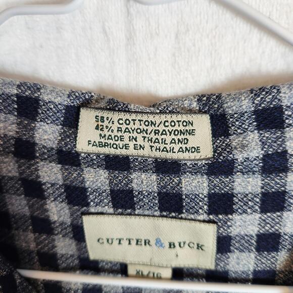 Cutter And Buck Short Sleeve Button Down‎ Checked Shirt Size XL - Picture 6 of 8